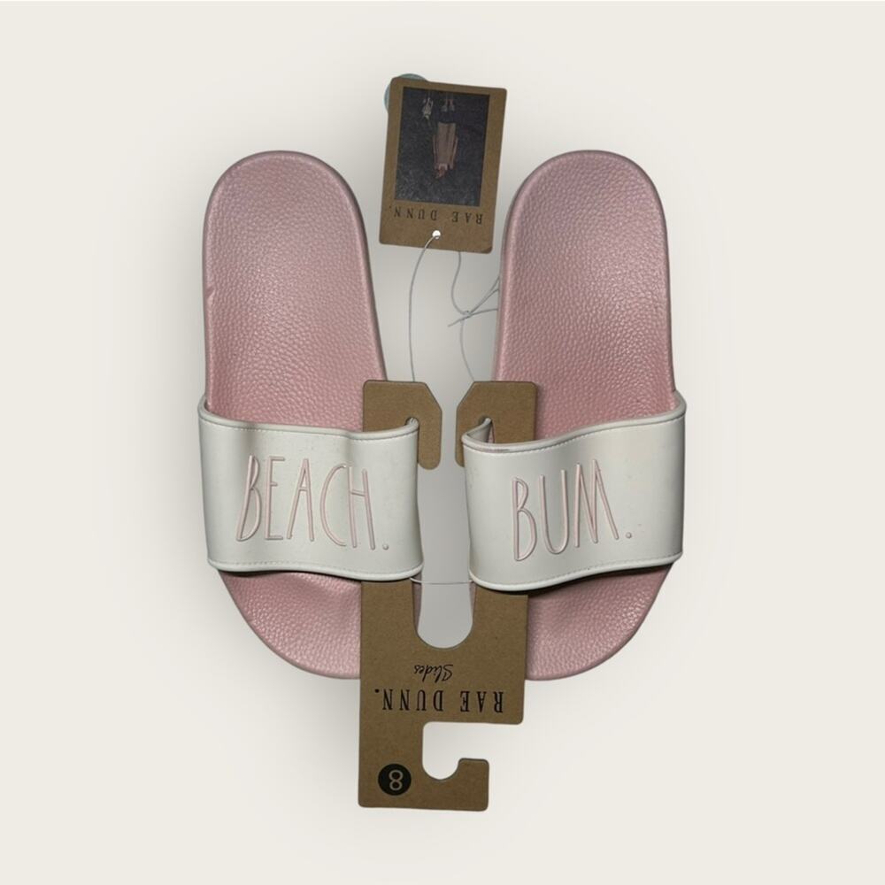 Rae Dunn | Beach Bum Slides | Pale Pink/Ivory | Size 8